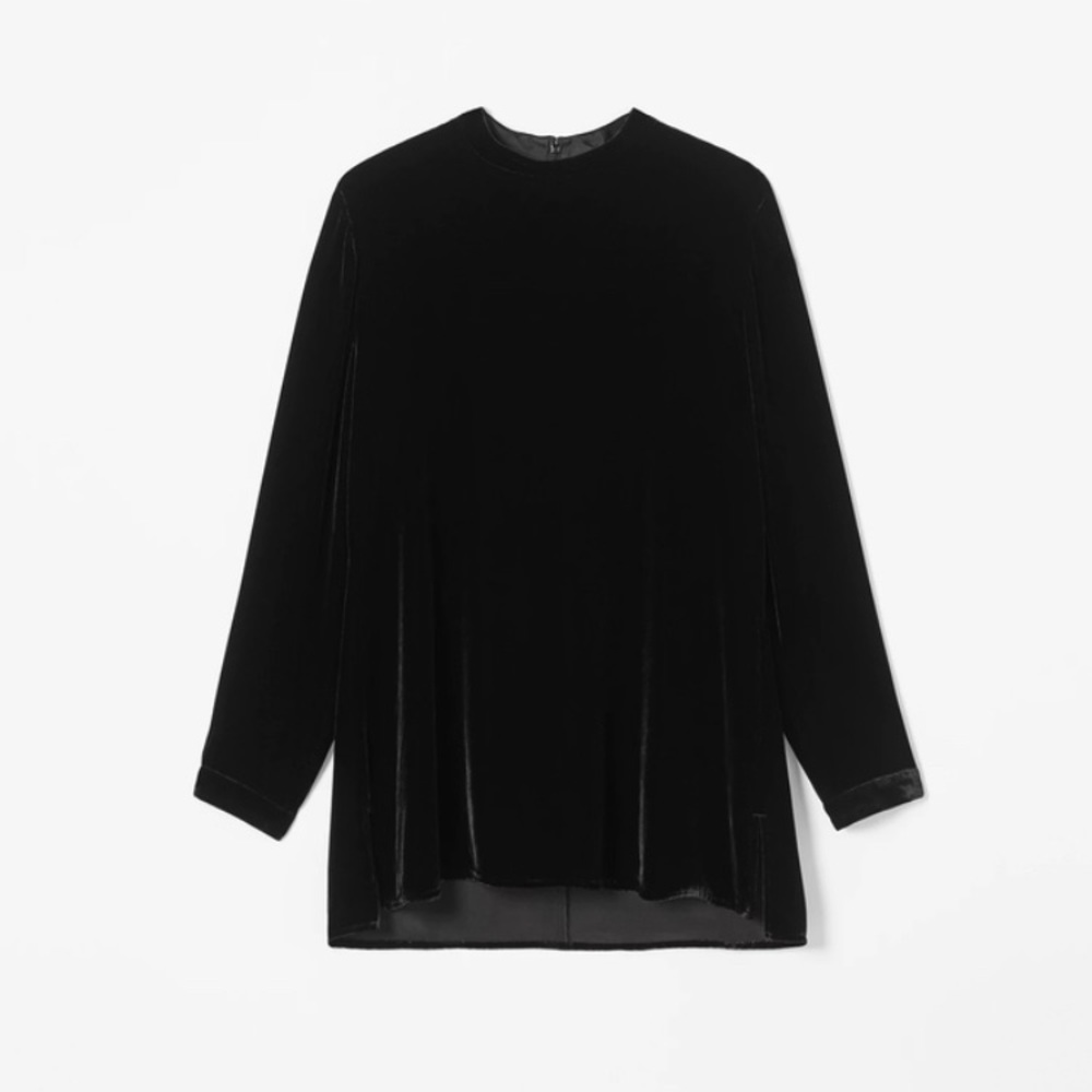 Eileen Fisher Velvet Mock Neck Top size XXS